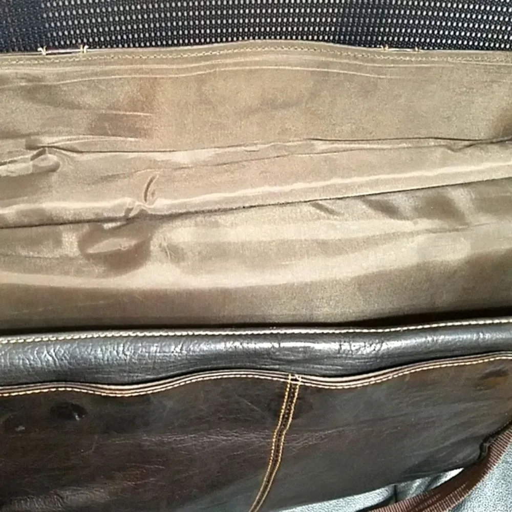 Wilson's VTG Large Chocolate Brown Leather Briefcase Men's Computer Bag Organize